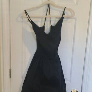 B Darlin Women Black Spaghetti Strap Full-Length Formal Hi-Lo